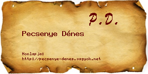 Pecsenye Dénes névjegykártya