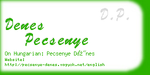 denes pecsenye business card